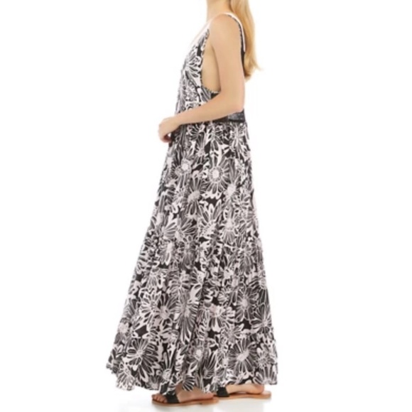 Free People Tiers You Sleeveless Maxi Dress Pink Washed Black combo new small - Picture 9 of 16